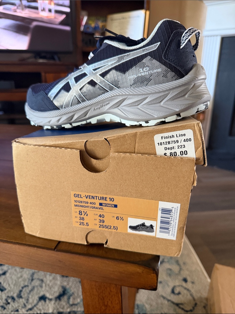 Asics Women's Gel-Venture 10 Sneakers in Midnight and Gravel